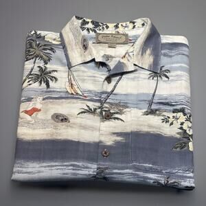 Palm Island Clothing Co. Men's Hawaiian Shirt Mens Large Blue Multicolor